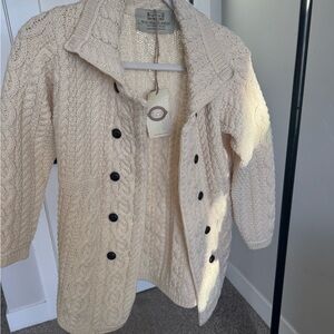 Kids Cream Cable Knit Cardigan